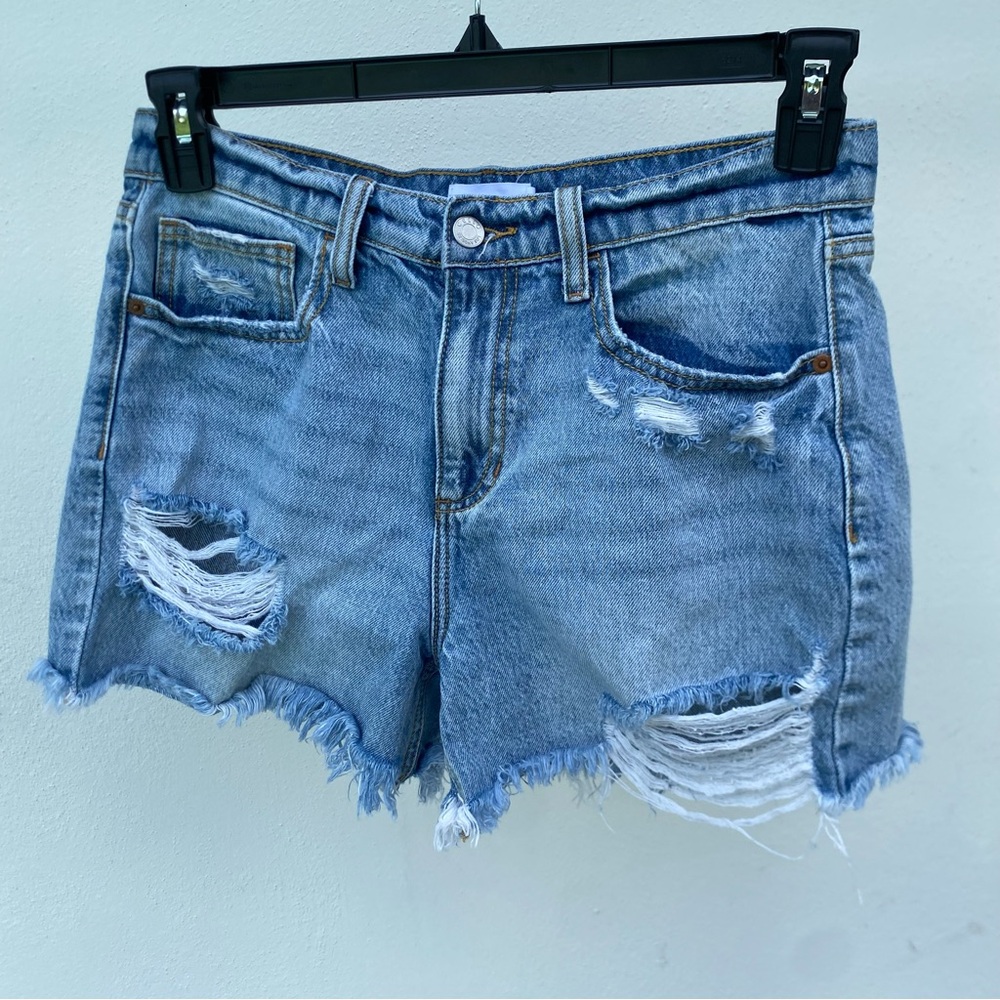 Cello Medium Wash Denim Cut Off Shorts Size Medium